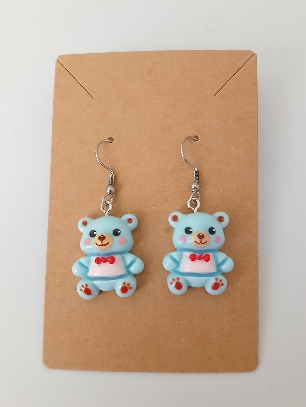 Fashion Jewelry Blue Teddy Bear Drop Earrings